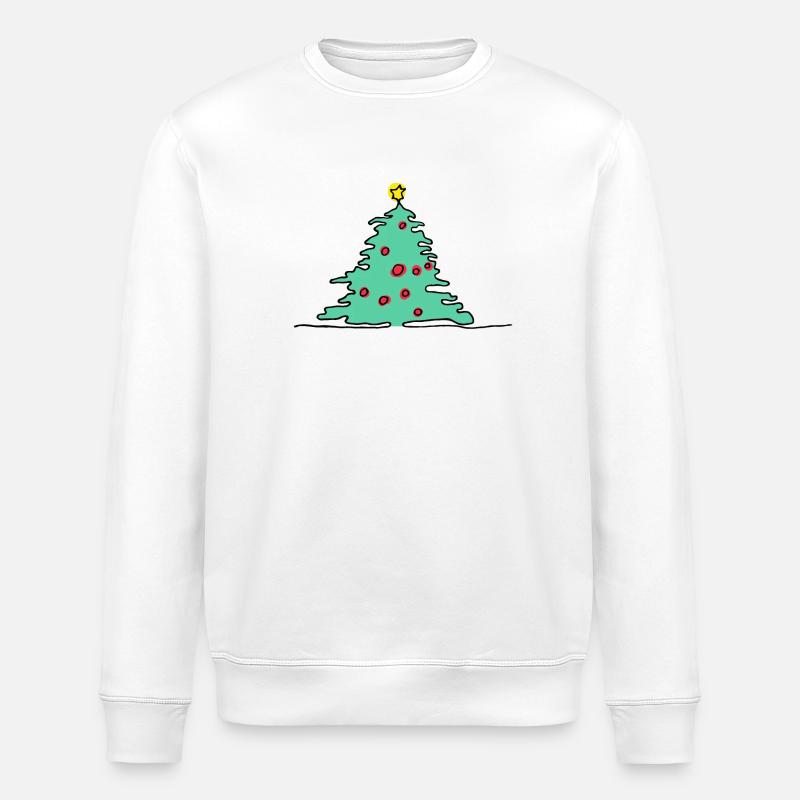 Christmas tree green - Stanley/Stella ROLLER Unisex Organic Sweatshirt - white