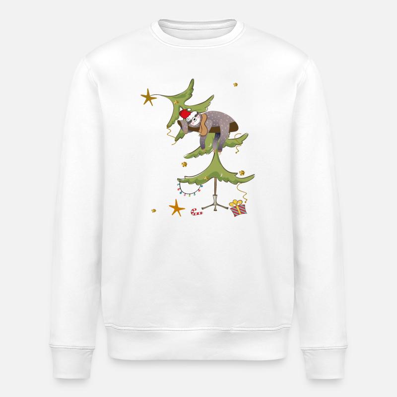 Faultier Christmas - Stanley/Stella Unisex Bio-Sweatshirt ROLLER - Weiß