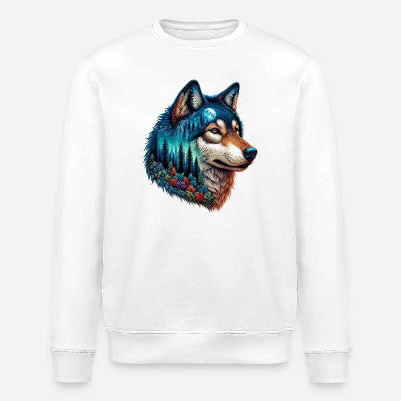 Wolf - Stanley/Stella ROLLER Unisex Organic Sweatshirt - white