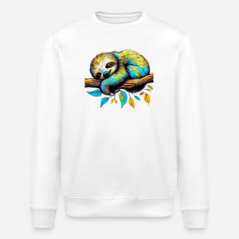 Sloth - Stanley/Stella ROLLER Unisex Organic Sweatshirt - white