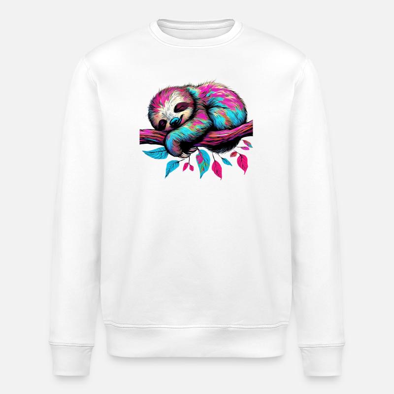 Sloth - Stanley/Stella ROLLER Unisex Organic Sweatshirt - white