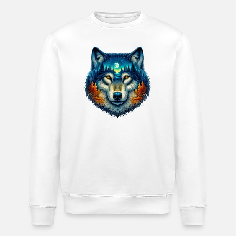 Wolf - Stanley/Stella ROLLER Unisex Organic Sweatshirt - white