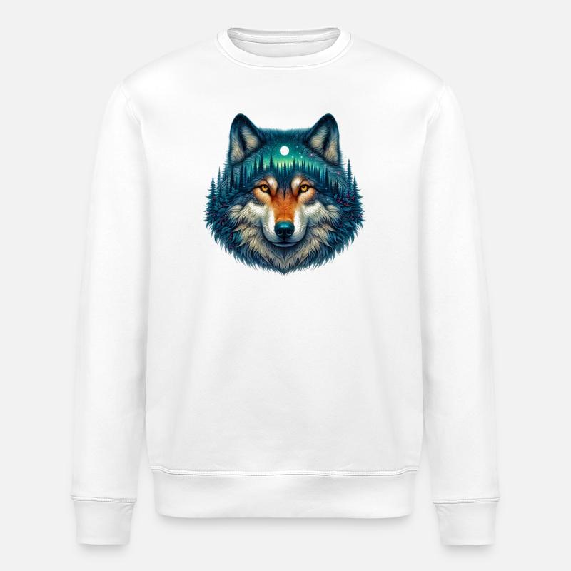 Wolf - Stanley/Stella ROLLER Unisex Organic Sweatshirt - white
