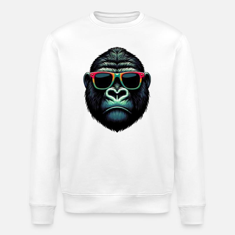 Gorille - Sweat bio ROLLER Stanley/Stella Unisexe - blanc