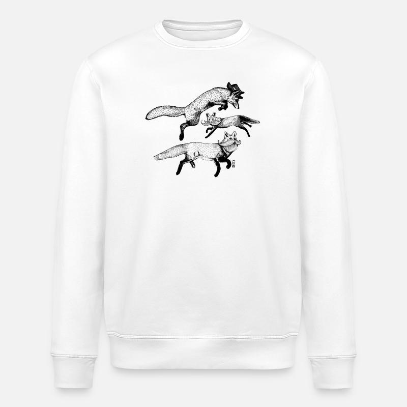 Die 3 Füchse - Stanley/Stella Unisex Bio-Sweatshirt ROLLER - Weiß