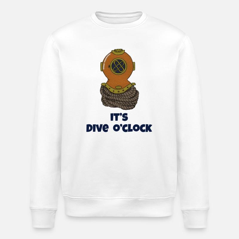 Sein Dive oclock Taucherhelm - Stanley/Stella Unisex Bio-Sweatshirt ROLLER - Weiß