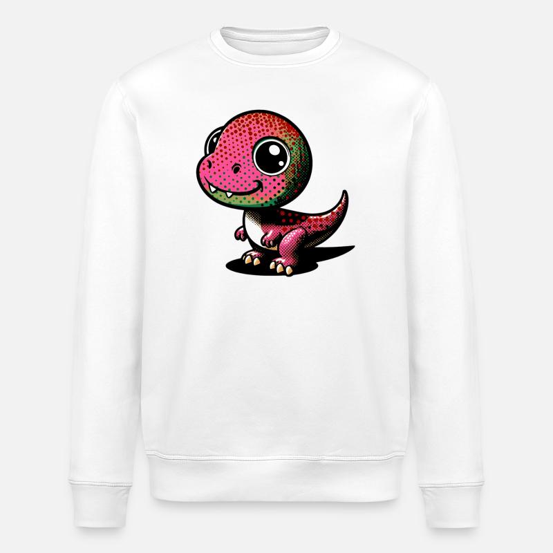 Dinosaur - Stanley/Stella ROLLER Unisex Organic Sweatshirt - white