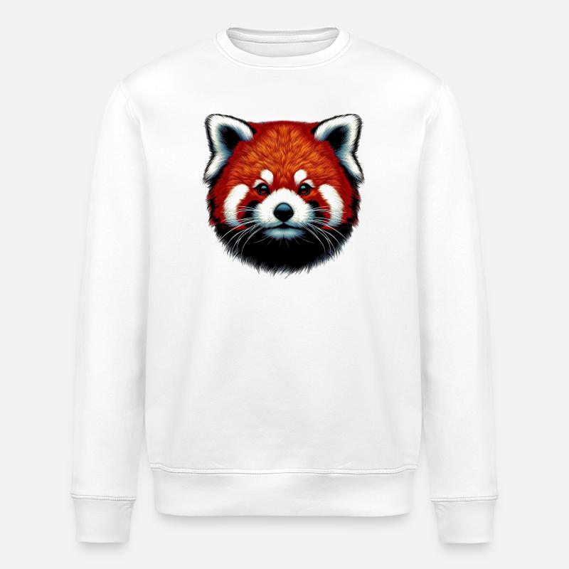 Red panda - Stanley/Stella ROLLER Unisex Organic Sweatshirt - white