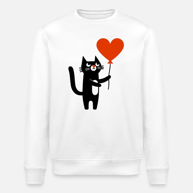 Die Katze und der Luftballon - Stanley/Stella Unisex Bio-Sweatshirt ROLLER - Weiß