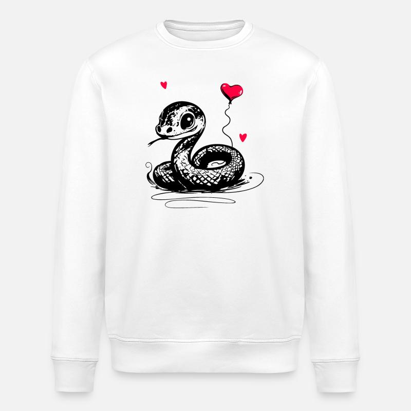 Serpent avec ballon coeur - Heartful Creatures - Sweat bio ROLLER Stanley/Stella Unisexe - blanc