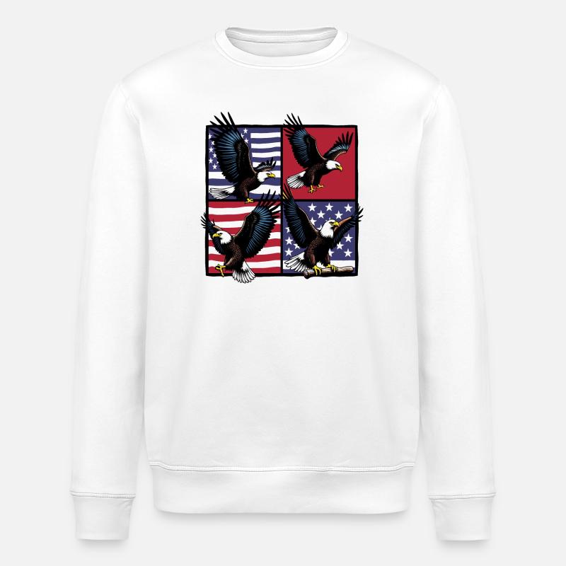 Bald eagle - Stanley/Stella ROLLER Unisex Organic Sweatshirt - white