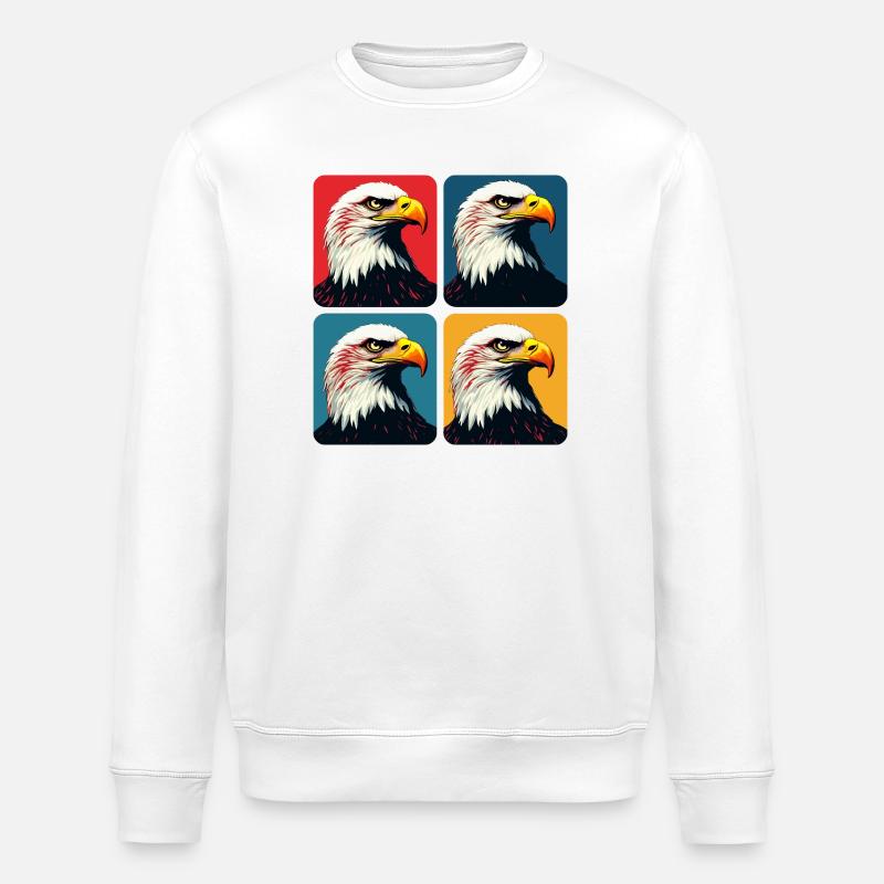 Bald eagle - Stanley/Stella ROLLER Unisex Organic Sweatshirt - white
