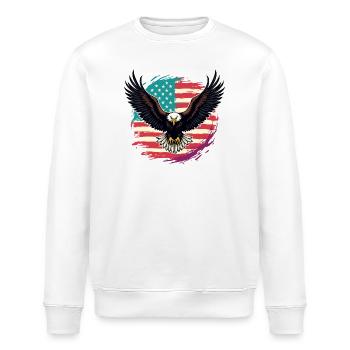 Bald eagle - Stanley/Stella ROLLER Unisex Organic Sweatshirt - white - Front - Nik (191cm)