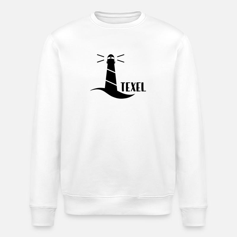 Lighthouse Texel (black) - Stanley/Stella ROLLER Unisex Organic Sweatshirt - white
