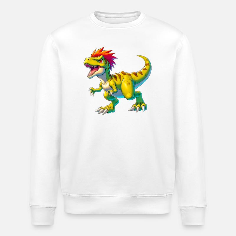 Dinosaur - Stanley/Stella ROLLER Unisex Organic Sweatshirt - white
