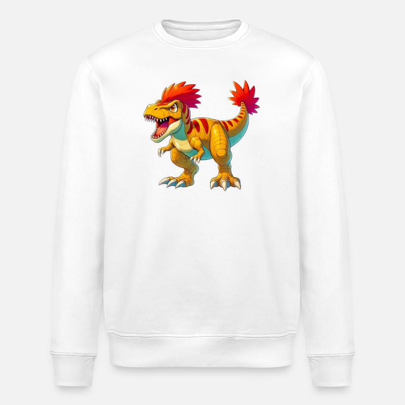 Dinosaur - Stanley/Stella ROLLER Unisex Organic Sweatshirt - white