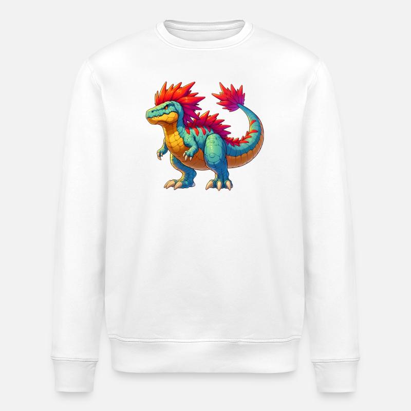 Dinosaur - Stanley/Stella ROLLER Unisex Organic Sweatshirt - white