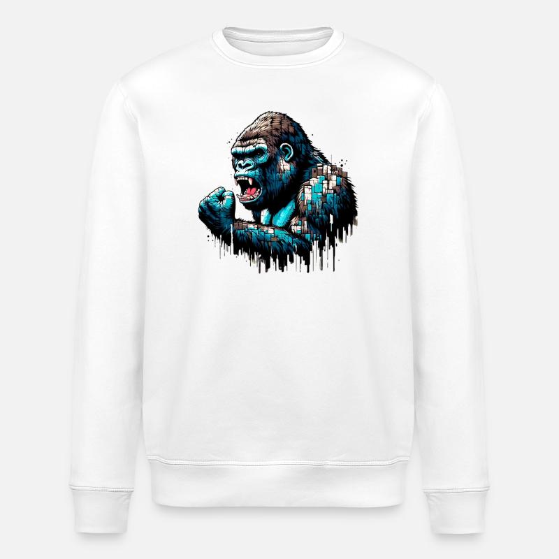 Gorilla - Stanley/Stella Unisex Bio-Sweatshirt ROLLER - Weiß