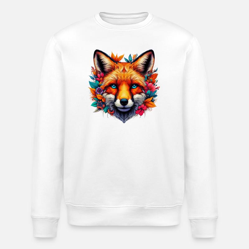 Fox - Stanley/Stella ROLLER Unisex Organic Sweatshirt - white