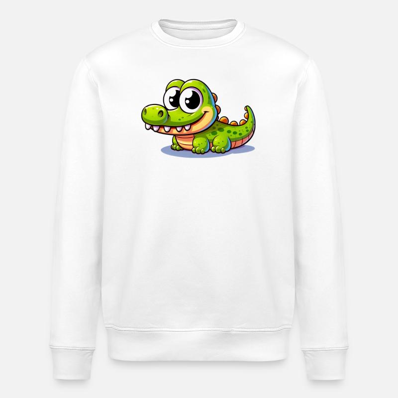 Alligator-Krokodil - Stanley/Stella Unisex Bio-Sweatshirt ROLLER - Weiß