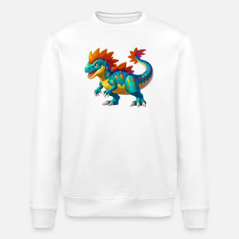 Dinosaur - Stanley/Stella ROLLER Unisex Organic Sweatshirt - white
