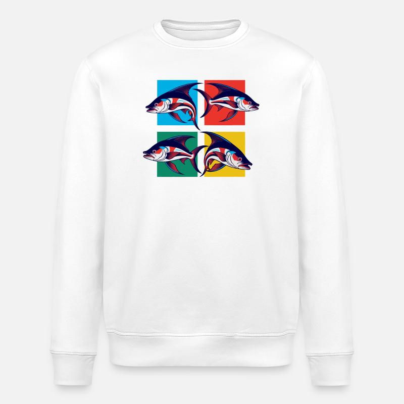 Poissons - Sweat bio ROLLER Stanley/Stella Unisexe - blanc