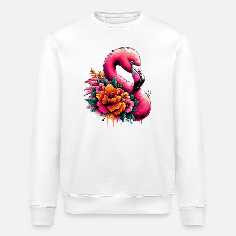 Flamingo - Stanley/Stella Unisex Bio-Sweatshirt ROLLER - Weiß