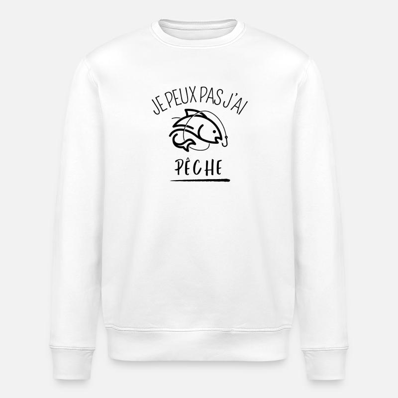 Je peux pas j'ai pêche - Sweat bio ROLLER Stanley/Stella Unisexe - blanc