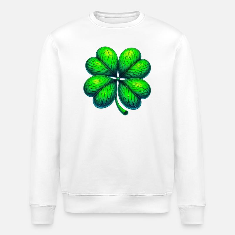Trèfle à quatre feuilles - Sweat bio ROLLER Stanley/Stella Unisexe - blanc