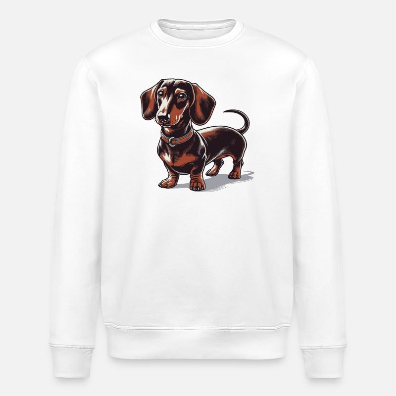 Dachshund - Stanley/Stella ROLLER Unisex Organic Sweatshirt - white