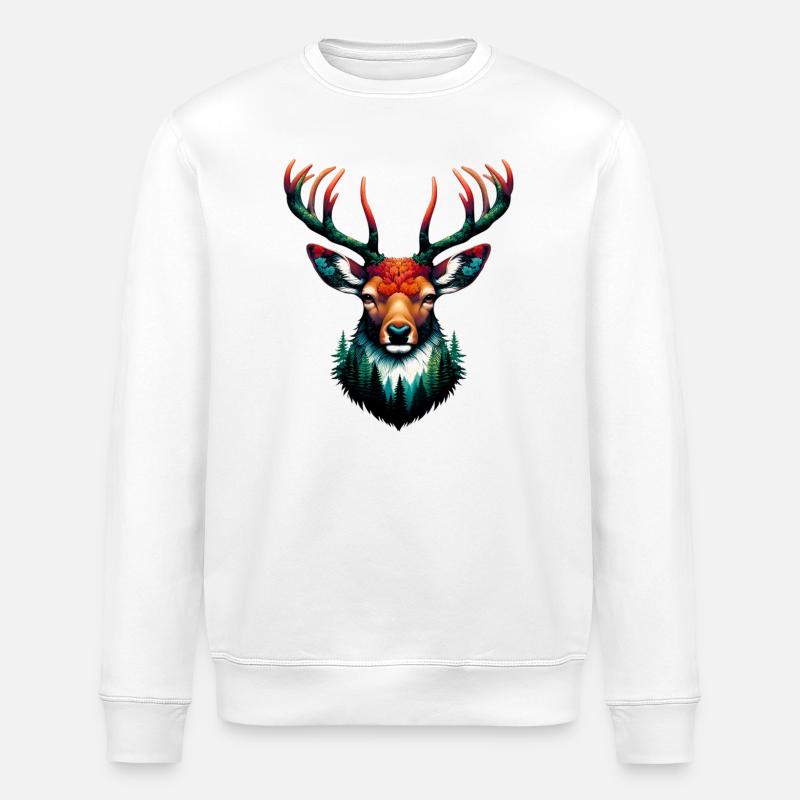 Deer - Stanley/Stella ROLLER Unisex Organic Sweatshirt - white