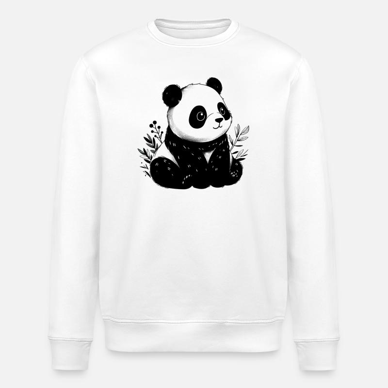 Panda - Stanley/Stella ROLLER Unisex Organic Sweatshirt - white