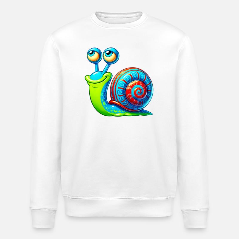 Snail - Stanley/Stella ROLLER Unisex Organic Sweatshirt - white