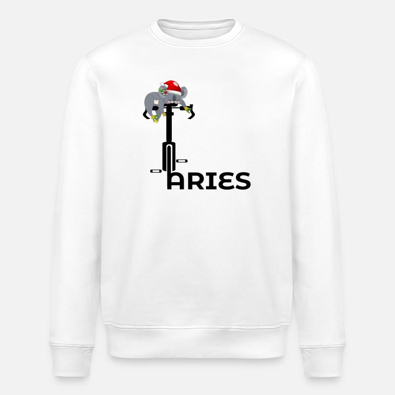 WEIHNACHTEN RADFAHREN WIDDER - Stanley/Stella Unisex Bio-Sweatshirt ROLLER - Weiß