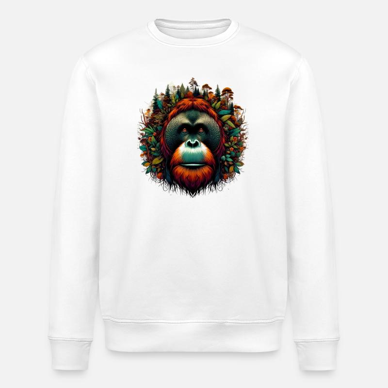 Orangutan Monkey Orangutan - Stanley/Stella ROLLER Unisex Organic Sweatshirt - white