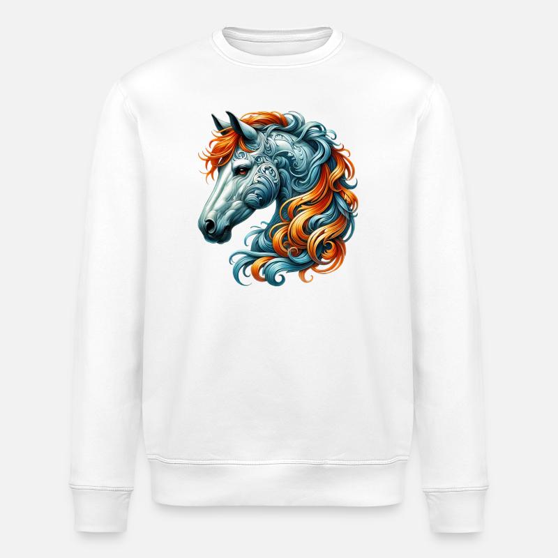 Pferd - Stanley/Stella Unisex Bio-Sweatshirt ROLLER - Weiß