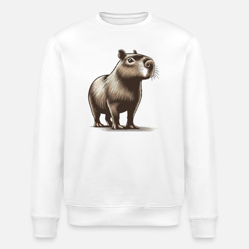 Capybara - Stanley/Stella Unisex Bio-Sweatshirt ROLLER - Weiß