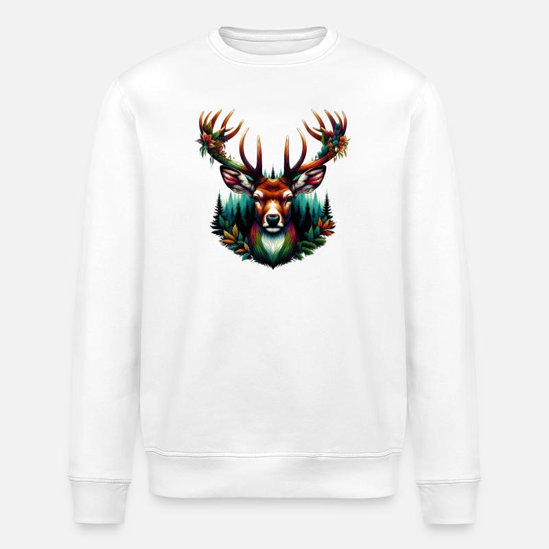 Cerf - Sweat bio ROLLER Stanley/Stella Unisexe - blanc