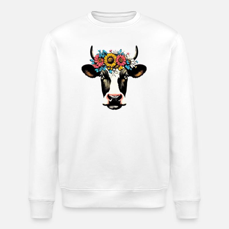 Vache - Sweat bio ROLLER Stanley/Stella Unisexe - blanc