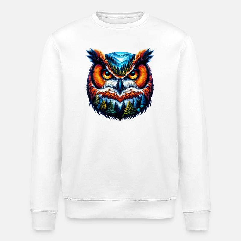Eule - Stanley/Stella Unisex Bio-Sweatshirt ROLLER - Weiß