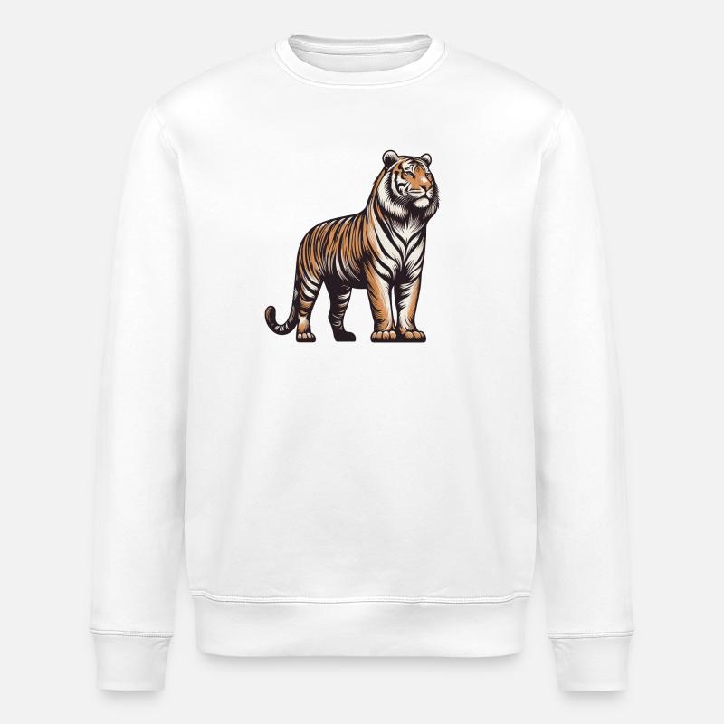 Tigre - Sweat bio ROLLER Stanley/Stella Unisexe - blanc
