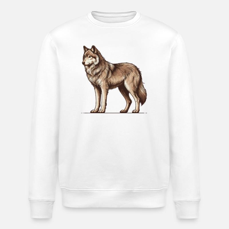 Wolf - Stanley/Stella ROLLER Unisex Organic Sweatshirt - white