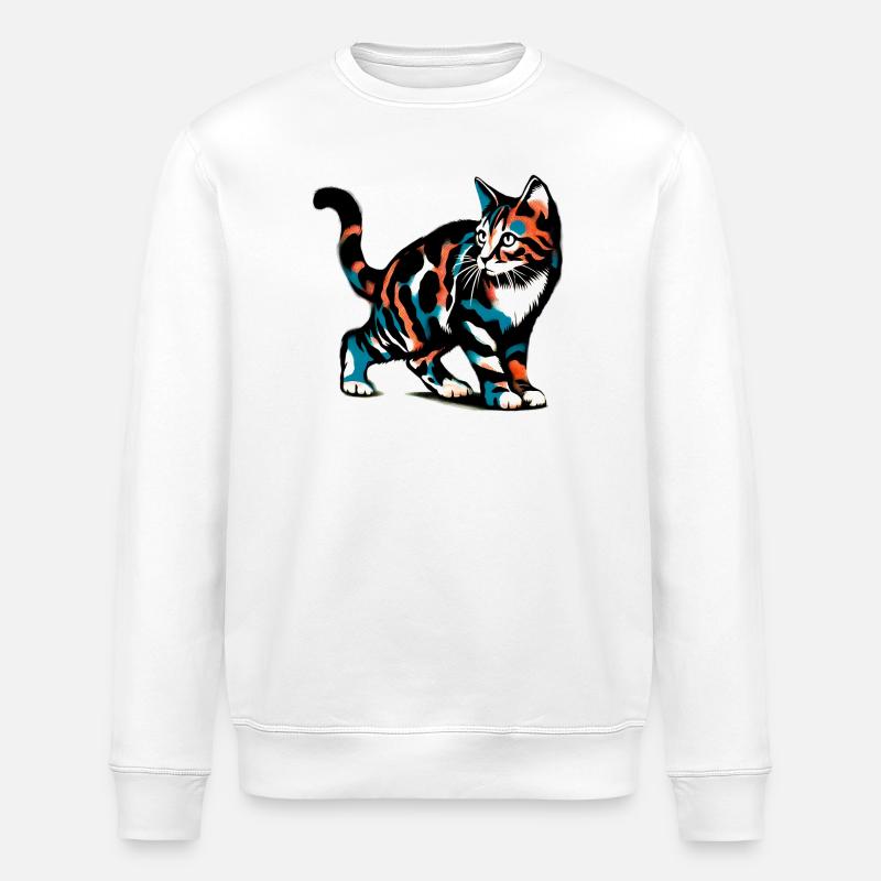 Chat - Sweat bio ROLLER Stanley/Stella Unisexe - blanc