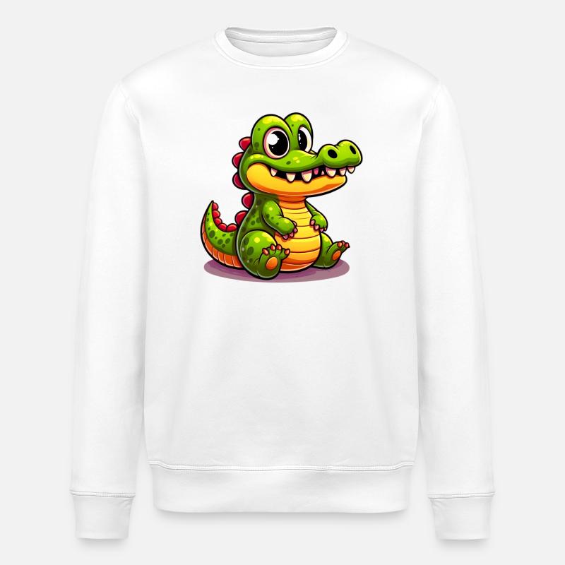Alligator-Krokodil - Stanley/Stella Unisex Bio-Sweatshirt ROLLER - Weiß