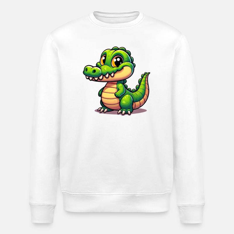 Alligator Crocodile - Stanley/Stella ROLLER Unisex Organic Sweatshirt - white