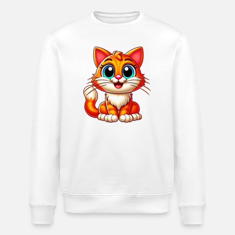 Chat - Sweat bio ROLLER Stanley/Stella Unisexe - blanc