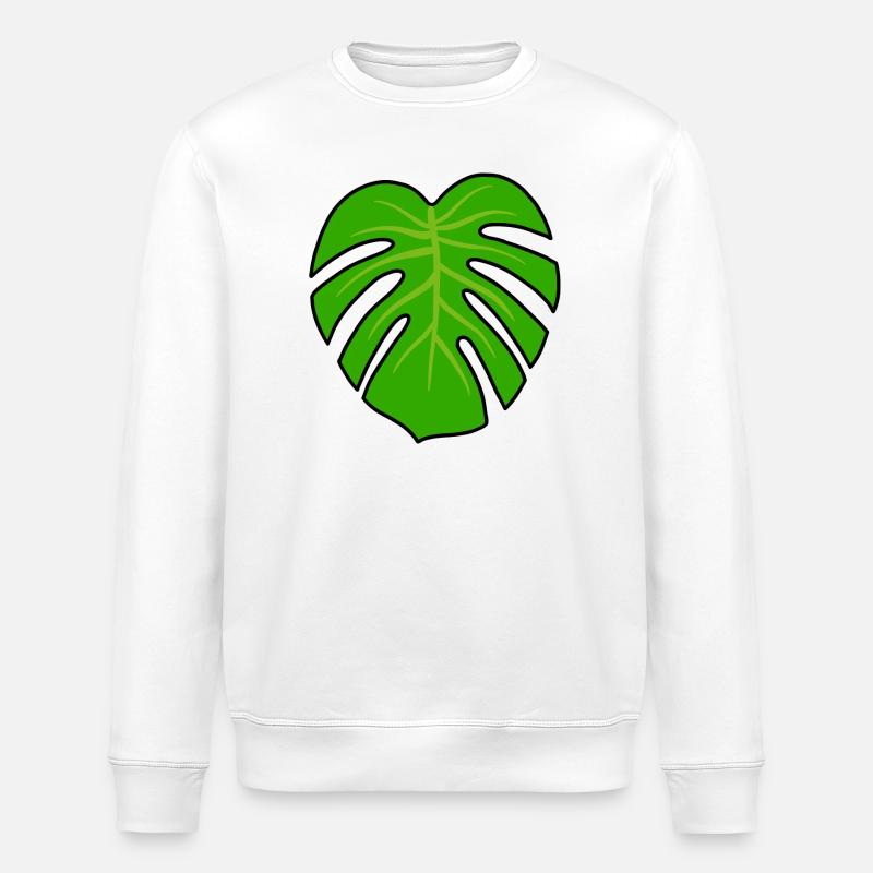 Monstera Pflanze - Stanley/Stella Unisex Bio-Sweatshirt ROLLER - Weiß