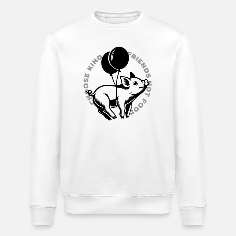 Schweine sind Freunde - Stanley/Stella Unisex Bio-Sweatshirt ROLLER - Weiß