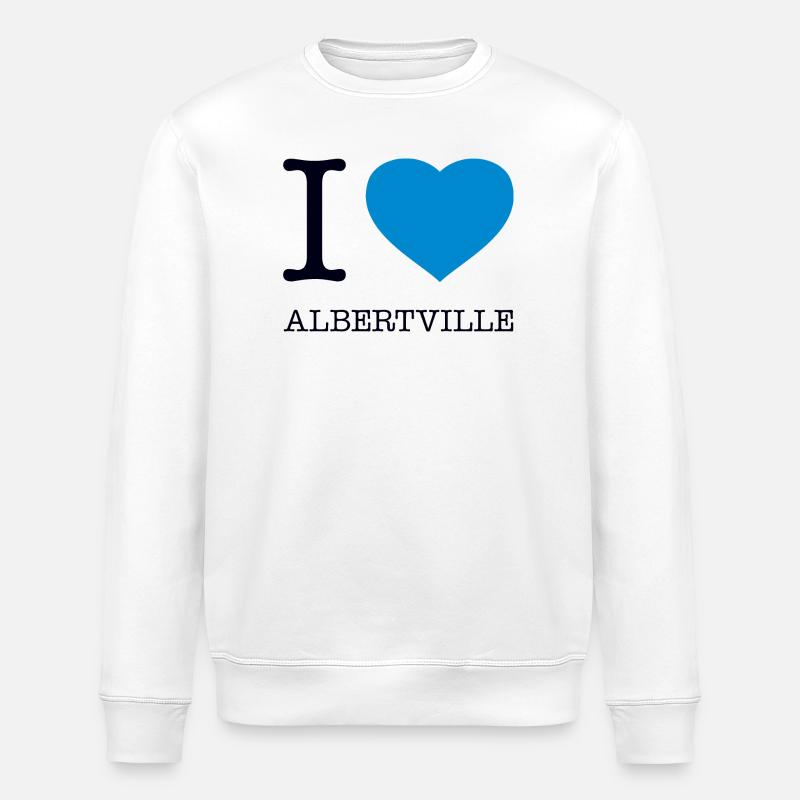 I LOVE ALBERTVILLE - Stanley/Stella Unisex Bio-Sweatshirt ROLLER - Weiß