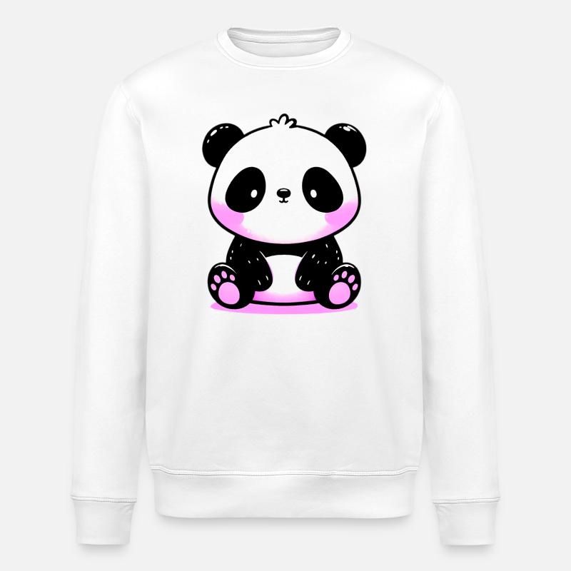 Panda - Stanley/Stella ROLLER Unisex Organic Sweatshirt - white